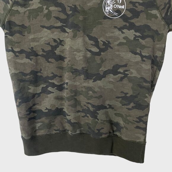 O'Neill Camo Crewneck Sweatshirt Green Men's Large Long-Sleeve Pullover Surfer - Picture 6 of 12